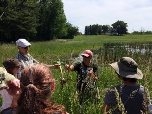Dr, Zoellner leads a hike to find wild edibles along the trail