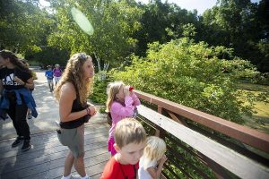 Family visiting the Sanctuary